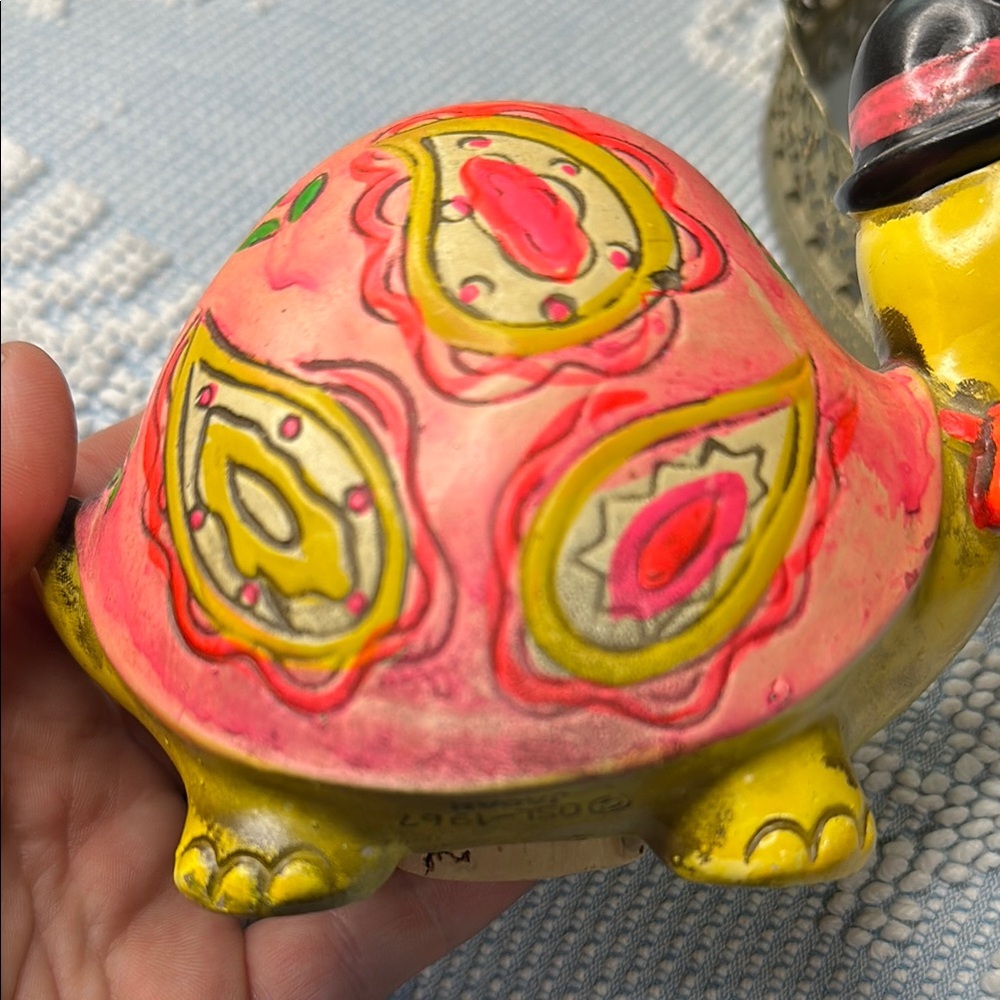 Colorful Turtle Bank Figurine with Hat made in Japan!! - Picture 3 of 10